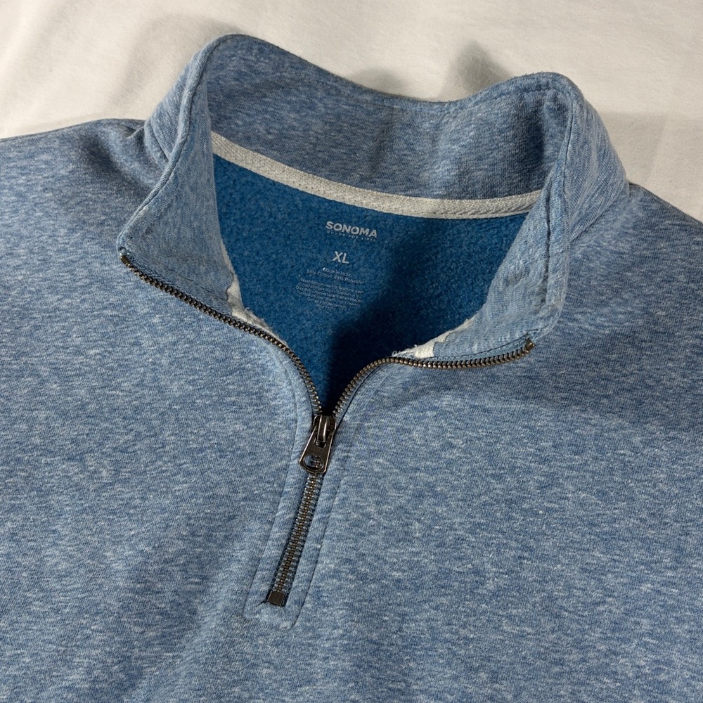 Sonoma mens light blue quarter zip pullover fleece jacket - size XL